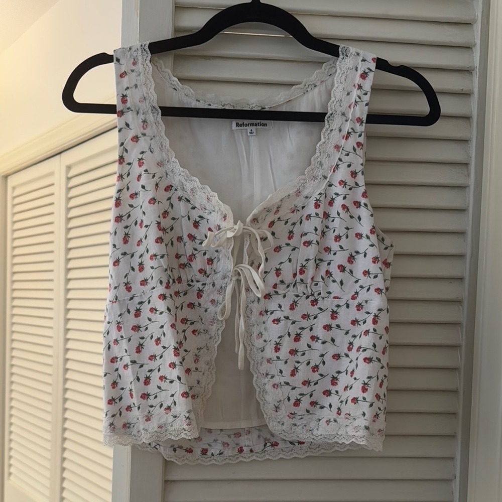 Reformation Rosalie Linen Top
